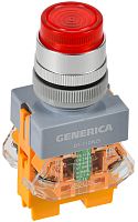 Кнопка управления с подсветкой и фиксацией D7-11DNZS d=22мм красная GENERICA (BBT50-11DNZS-3-11-K04-G)
