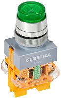 Кнопка управления с подсветкой D7-11D d=22мм зеленая GENERICA (BBT50-11D-3-12-K06-G)