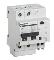 АД12 2Р 10А 30мА GENERICA (MAD15-2-010-C-030) Автоматический выключатель дифференциального тока