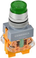 Кнопка управления с подсветкой и фиксацией D7-11DNZS d=22мм зеленая GENERICA (BBT50-11DNZS-3-11-K06-G)