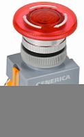 Кнопка управления поворотная с подсветкой и фиксацией D7-DZS "Грибок" d=22мм красная GENERICA (BBG50-11DZS-3-11-K04-G)