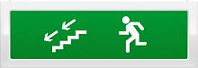 Молния-12 "Человек по лестнице влево вниз" Оповещатель охранно-пожарный световой (табло)