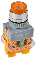 Кнопка управления с подсветкой D7-11D d=22мм желтая GENERICA (BBT50-11D-3-12-K05-G)