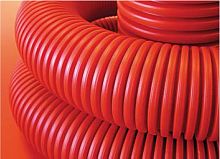 Труба гибкая двустенная D=63, с протяжкой, красная (121963100) Труба гибкая двустенная для кабельной канализации
