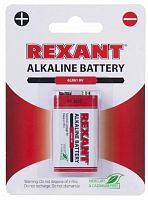 Алкалиновая батарейка 6LR61 («Крона») 9 V 1 шт. блистер REXANT (30-1061) Элемент питания