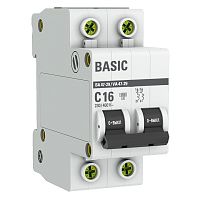 Автоматический выключатель 2P 16А (C) 4,5кА ВА 47-29 Basic (mcb4729-2-16C) Автоматический выключатель