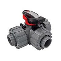 Ecoplast 49448 кран шаровой трехходовой ПВХ d25 Кран шаровой, под клей Экопласт (уплотнение TPV, остальное EPDM) с муфтовым окончанием