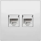 Розетка 2xRJ-45 кат. 5е с накладкой, белый LK60 (866204-1) Розетка компьютерная двойная