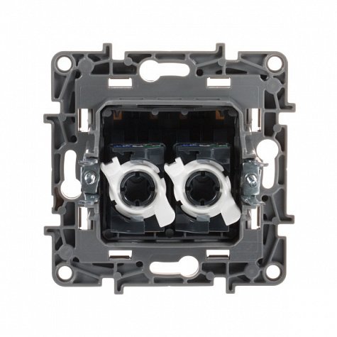 ETIKA розетка компьютерная 2-местная RJ45, 6E UTP, скрытой установки, белый (672254) Розетка компьютерная фото 2 ETIKA розетка компьютерная 2-местная RJ45, 6E UTP, скрытой установки, белый (672254) Розетка компьютерная фото 2