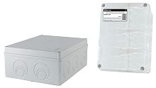 Распаячная коробка ОП 240х195х90мм, крышка, IP55, монтажная плата, кабельные вводы d28-3шт, d37-2шт (SQ1401-1342)