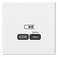 ArtGallery розетка USB тип-С 65Вт высокоскоростной заряд. QC, PD, скрытой установки, механизм, белый (GAL000127) Розетка USB