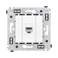 Розетка RJ-45 в стену, кат.5E, Avanti, одинарная, белое облако (4400663) Розетка компьютерная