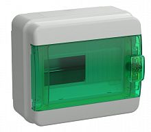 Корпус пластиковый TEKFOR КМПн-8 IP65 зеленая прозрачная дверь (TF5-KP72-N-08-65-K03-K06)
