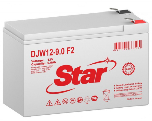 STAR DJW12-9.0 F2 Аккумулятор герметичный свинцово-кислотный STAR DJW12-9.0 F2 Аккумулятор герметичный свинцово-кислотный