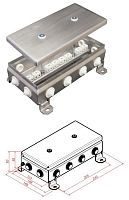 КМ-О (16к)-IP55-1224, 12 вводов, нержавейка Коробка монтажная огнестойкая