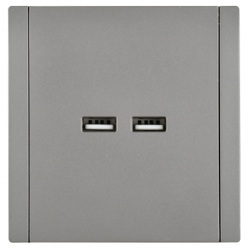 FORTE&PIANO Розетка USB A+A 3,1А FP549 скрытой установки сталь (FP-U21-D31-K46) фото 3
