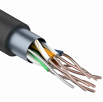 F/UTP, CAT 5e, PE, 4PR, 24AWG, OUTDOOR, SOLID, черный, 305м REXANT (01-0146-1) Кабель «витая пара» (LAN) для структурированных систем связи