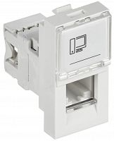 Розетка компьютерная RJ45 PRIMER РКИ-10-00-П-6 UTP кат.6 1 модуль белая (PR-KK40D-RI-0-1-C06U-K01) Розетка компьютерная