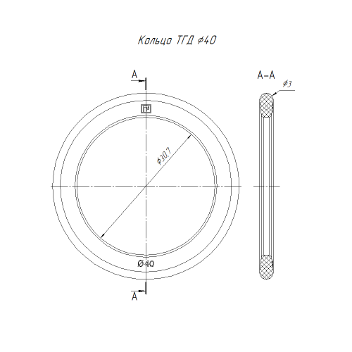 Кольцо уплотнительное для двустенной трубы d40 мм (Промрукав) (PR13.02838) фото 2