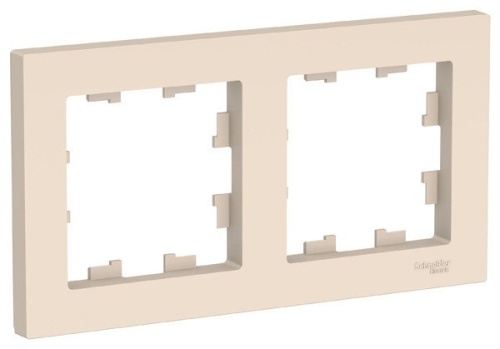 Рамка 2-местная AtlasDesign, универсальная, бежевый (ATN000202) Рамка