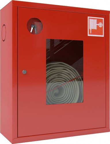 Ш-ПК-001НОК (ПК-310НОК) лев Шкаф пожарный навесной со стеклом красный