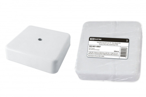 Коробка КР 100х100х29 ОП белая, IP40 (SQ1401-0907) Распаячная коробка Коробка КР 100х100х29 ОП белая, IP40 (SQ1401-0907) Распаячная коробка
