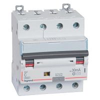 АВДТ DX3 4П C25А 30MA-AC (411188) Автоматический выключатель дифференциального тока
