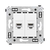 Розетка RJ-45 в стену, кат.5E, Avanti, двойная, белое облако (4400664) Розетка компьютерная