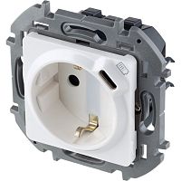 Inspiria розетка 1-местная с заземлением с USB тип C, скрытой установки, белый (673770) Розетка