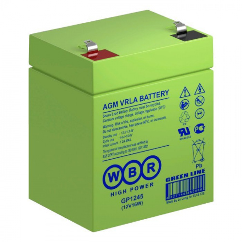 WBR GP1245 (12V16W) Аккумулятор герметичный свинцово-кислотный WBR GP1245 (12V16W) Аккумулятор герметичный свинцово-кислотный