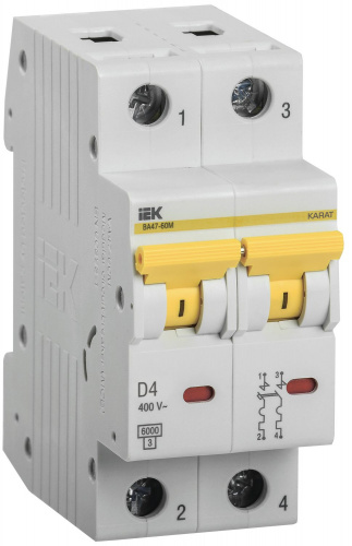 ВА47-60M 2P D 4А 6кА KARAT (MVA31-2-004-D)