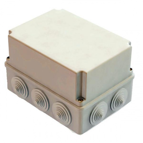 Коробка ОП 190х140х120мм, крышка, IP44, 10 гермовводов (SQ1401-1245) Распаячная коробка Коробка ОП 190х140х120мм, крышка, IP44, 10 гермовводов (SQ1401-1245) Распаячная коробка