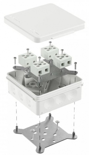 Коробка огнестойкая о/п двухкомпонентная 100х100х40 Е15-Е120 (60-0303-9003-FR10.0-8) Коробка огнестойкая HF, стойкая к УФ