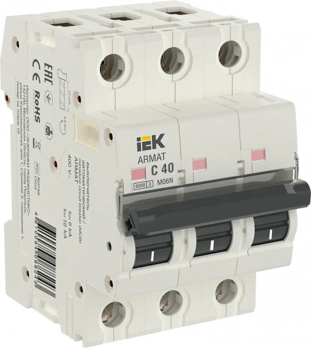 M06N 3P C 40А 6кА ARMAT (AR-M06N-3-C040) Автоматический выключатель M06N 3P C 40А 6кА ARMAT (AR-M06N-3-C040) Автоматический выключатель