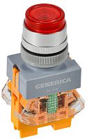 Кнопка управления с подсветкой D7-11D d=22мм красная GENERICA (BBT50-11D-3-12-K04-G)