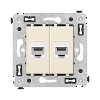 Розетка RJ-45 в стену, кат.5E, Avanti, двойная, ванильная дымка (4405664) Розетка компьютерная