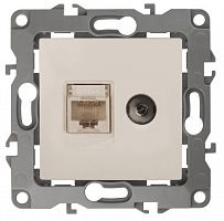 Розетка RJ45+TV 12-3110-02 IP20 серия 12 слоновая кость ЭРА (Б0027442)