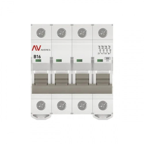 AV-10 4P 16A (B) 10kA AVERES (mcb10-4-16B-av) фото 3