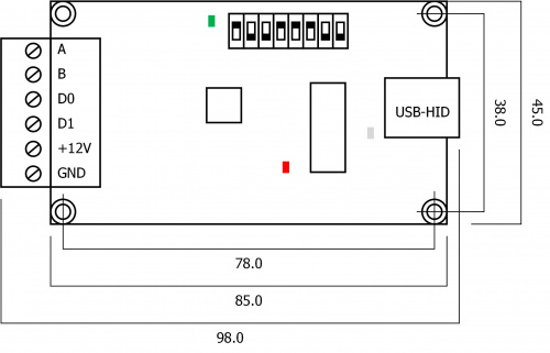 QR-USB-WG485_1.0 Конвертер интерфейсов USB - Wiegand фото 2