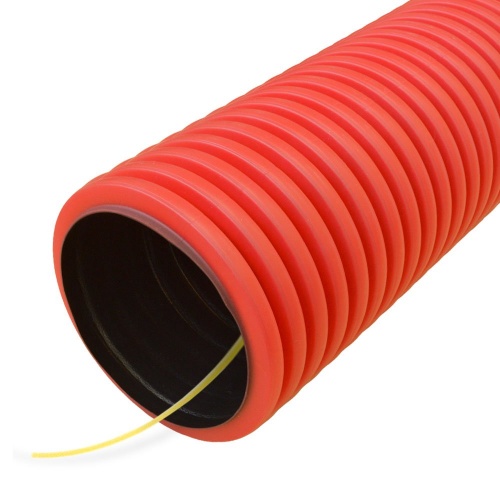 Труба гофрированная двустенная ПНД гибкая тип 450 (SN26) с/з красная d50 мм Промрукав (PR15.0233) Труба гибкая двустенная