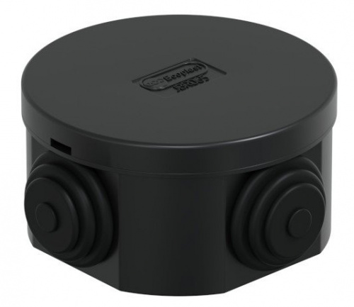 Коробка JBR065 D=65х35, 4 вых., IP44, черная (44004BL-1) Коробка монтажная Коробка JBR065 D=65х35, 4 вых., IP44, черная (44004BL-1) Коробка монтажная