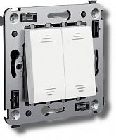 Выключатель двухклавишный в стену Avanti белое облако (4400104) Выключатель