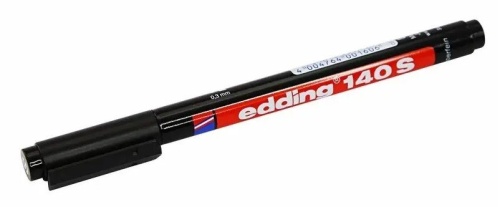 Маркер перманентный Edding-140 S 0.3мм (для пленок и ПВХ) чёрный (09-3995) Ручка для маркировки