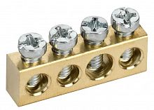 Шина нулевая TEKFOR сечение 6х9 4 отверстия (TF-KP00D-SN-04)