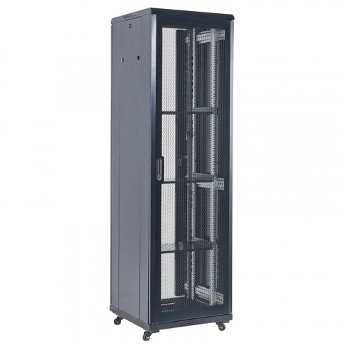 Напольный шкаф 19" 42U 600х800х2054, дверь перфорация, черный, RAL 9005 REXANT (04-4266-232)