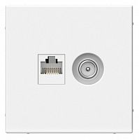 ArtGallery розетка двойная RJ45+TV, кат. 5Е, скрытой установки, механизм, белый (GAL000189) Розетка компьютерная + TV