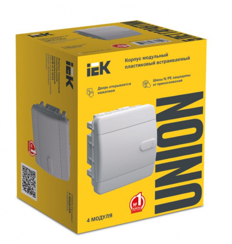 Корпус пластиковый UNION Compact ЩРВ-П-4 IP41 скрытой установки белая дверь (UIC-KP13-V-04-41-K01) фото 2