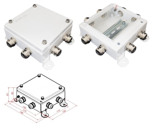 КМ IP66-1515, 8 вводов Коробка монтажная электротехническая