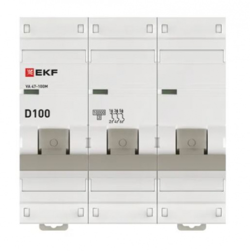 ВА 47-100M 3P 100А (D) 10kA PROXIMA (mcb47100m-3-100D-pro) фото 2
