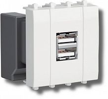 Розетка USB 2.1А Avanti 2 модуля ванильная дымка (4405542) Розетка USB